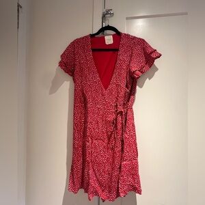 Polka dot wrap dress